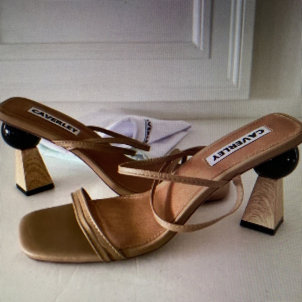 Castaner Tan Strappy Heels with Unique Block Heel